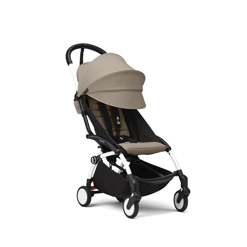 Poussette Stokke® YOYO³ à partir de 6 mois - cadre blanc/taupe 