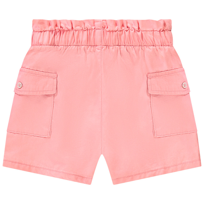 Short uni en toile avec poches pour bébé fille 