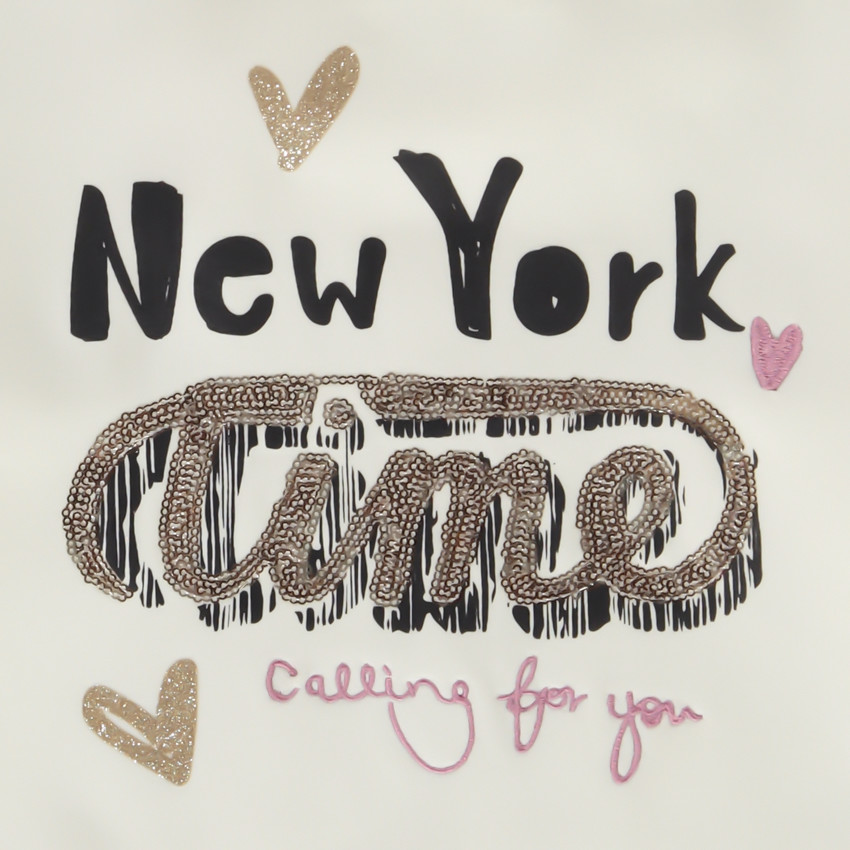 Sweat à capuche molletonné print sequins pour fille 