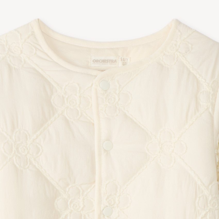 Veste fille matelassée à motifs fleurs 