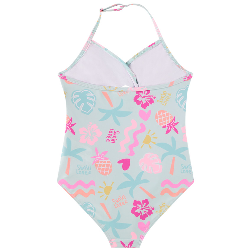 Maillot de bain 1 pièce imprimé arty pour fille  
