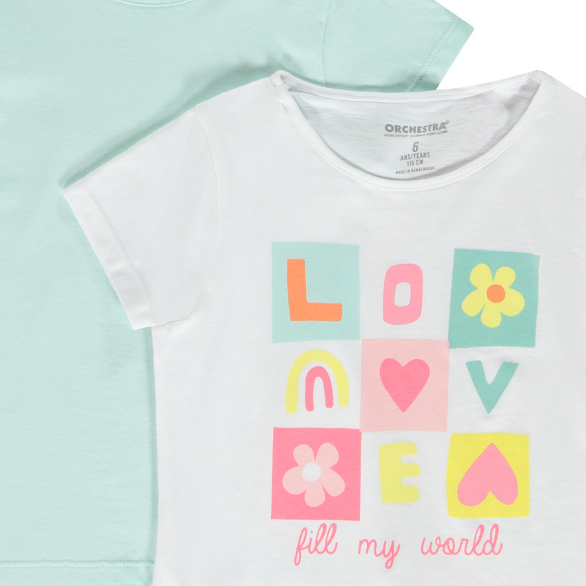 Set van 4 korte mouwen fantasiet-shirts voor meisjes 