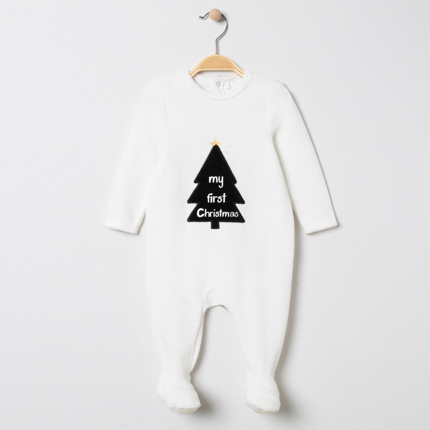 Dors-bien en velours motif sapin de Noël pour bébé 