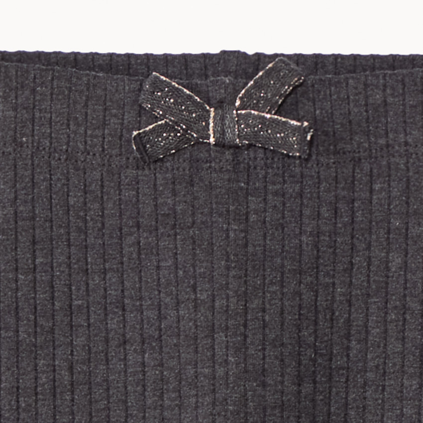 Legging côtelé avec nœud fantaisie pour fille 