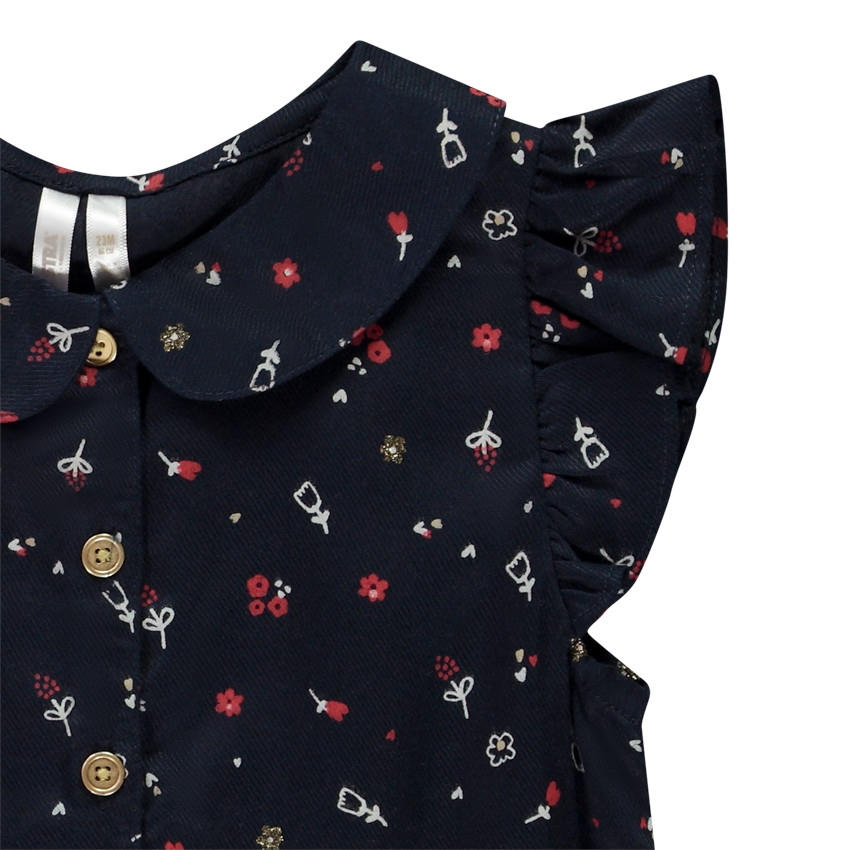 Tuniek met korte mouwen en bloemenprint voor meisjes 