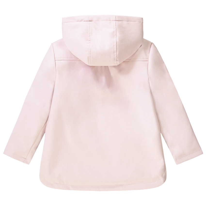Parka gomme à capuche en polyuréthane doublée en sherpa pour fille 
