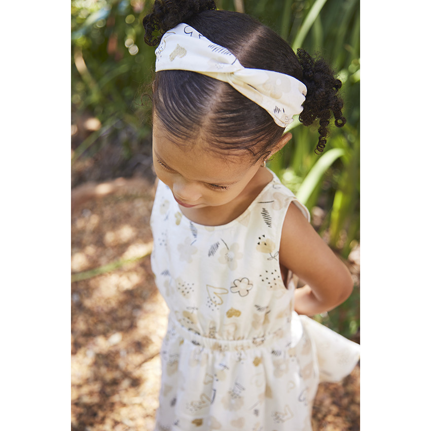 Bandeau en coton imprimé fantaisie pour bébé fille 