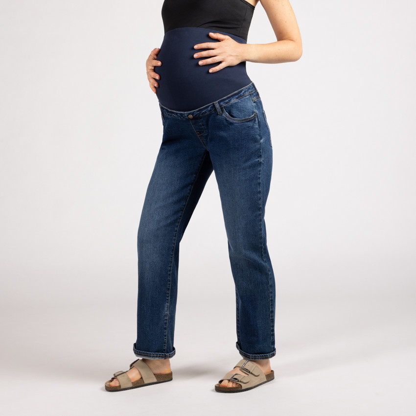 Jeans straight voor zwangerschap met hoge hoofdband 
