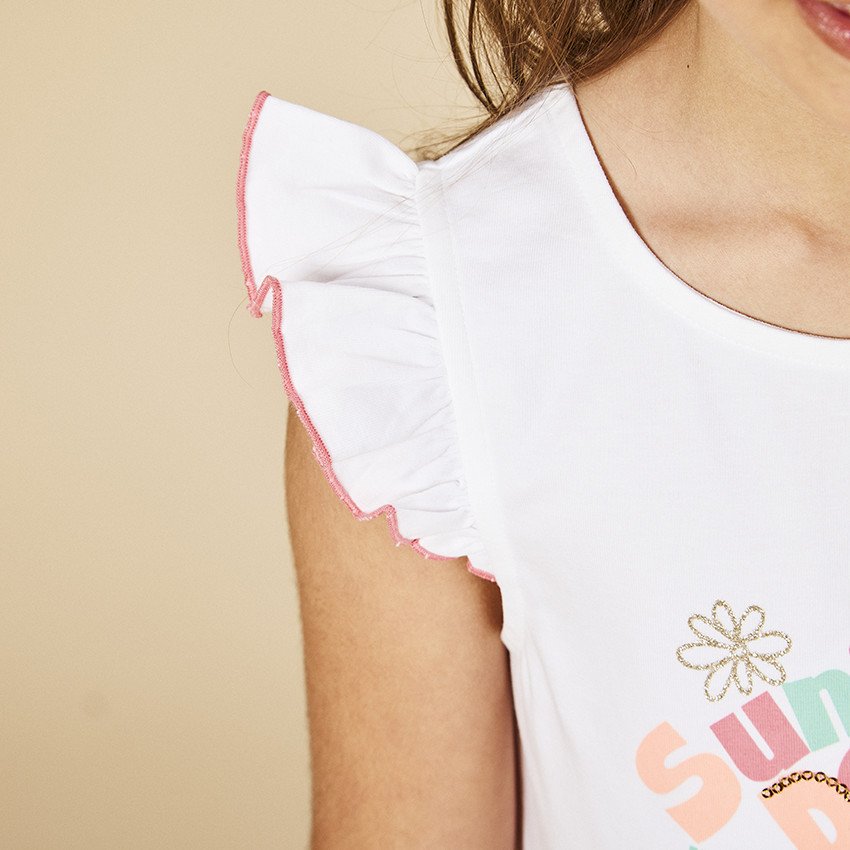 Jurk 2-in-1 effect met fantasieprint en strepen voor meisjes 