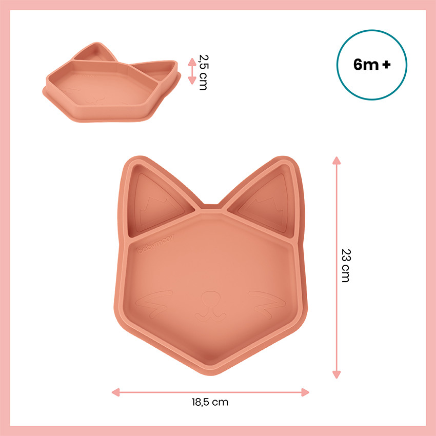 Assiette compartimentée en silicone ISY PLATE - Renard 