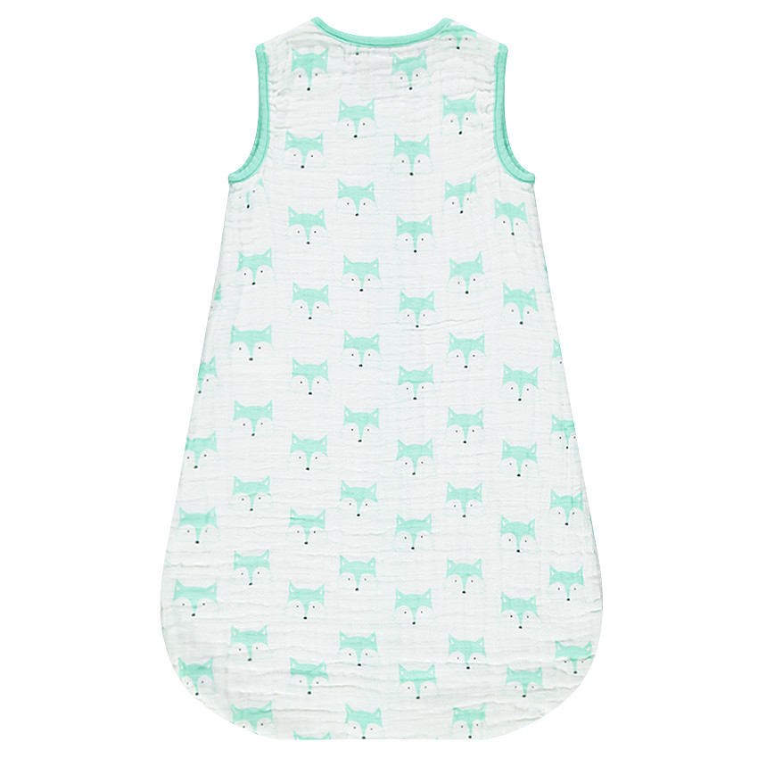 Turbulette en gaze avec renards imprimés all-over 