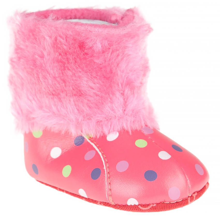 Bottines in imitatiebont met stippenprint 