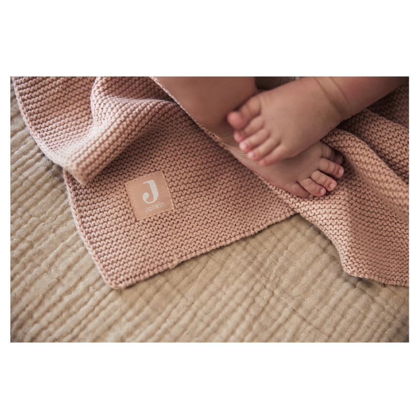Deken wieg Basic Knit 75x100 cm - Wild Rose 