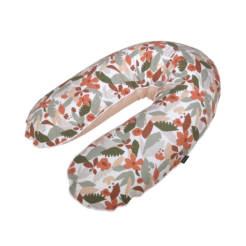 Coussin de maternité 2 en 1 en jersey doux - Rose nude/Floral 