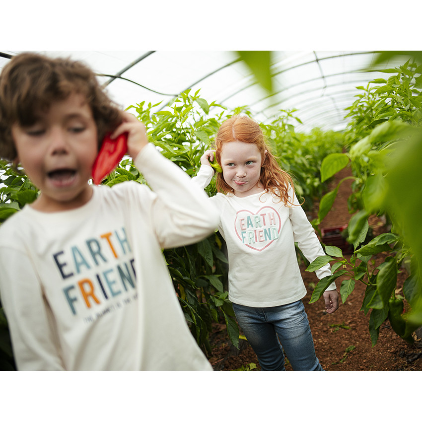T-shirt met lange mouwen mix process-borduursel en print voor jongens 