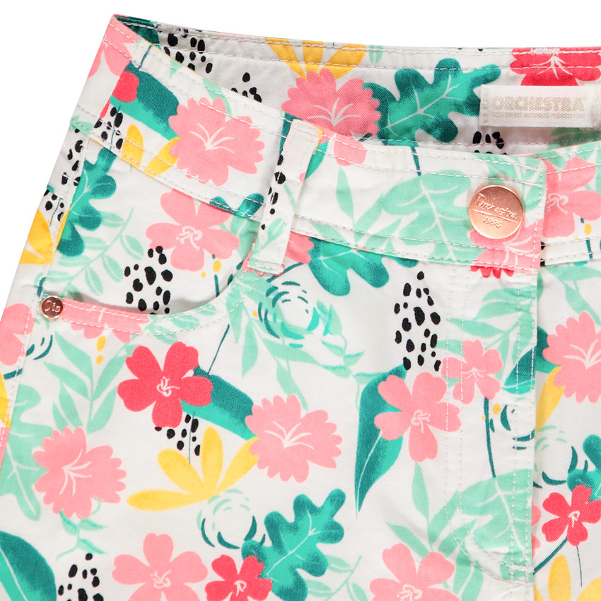 Katoenen short met print voor meisjes 