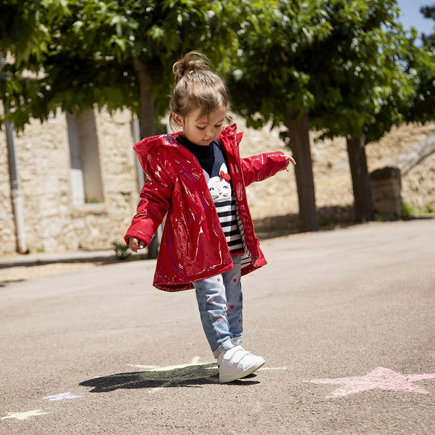 Parka vernie rouge pour bébé fille 