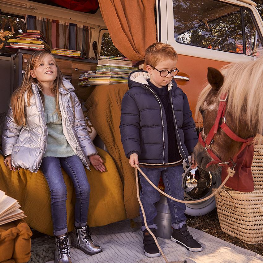 Donsjas met microfleece voering voor jongens 