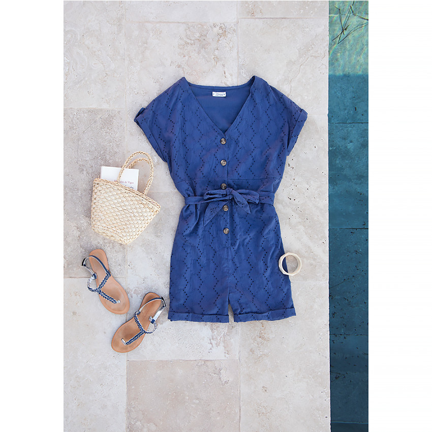 Combishort de grossesse en broderie anglaise  