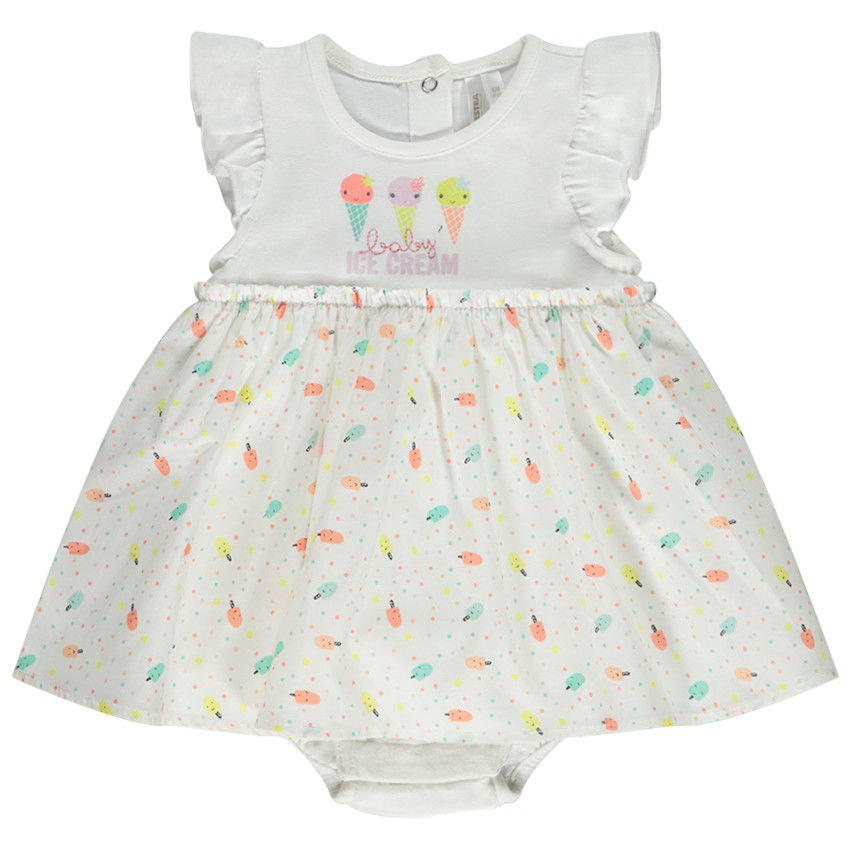 Robe body 2 en 1 imprimé glaces pour bébé fille 