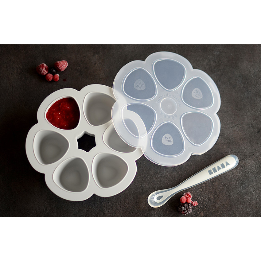 Pots de conservation multi-portions silicone 6x150 ml Gris Brume 