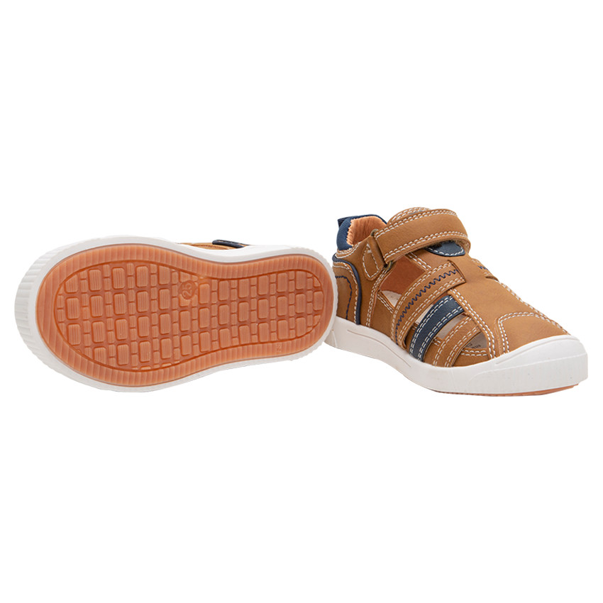 Sandalen met leder effect en klittenband voor jongens 