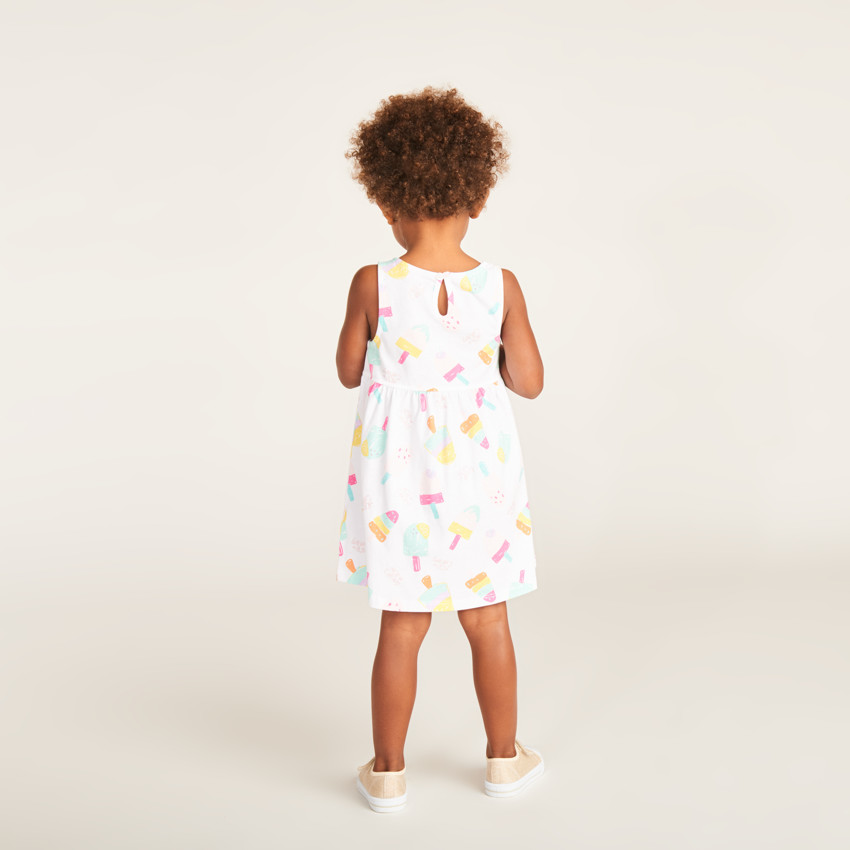 Robe sans manches imprimé fantaisie pour bébé fille 