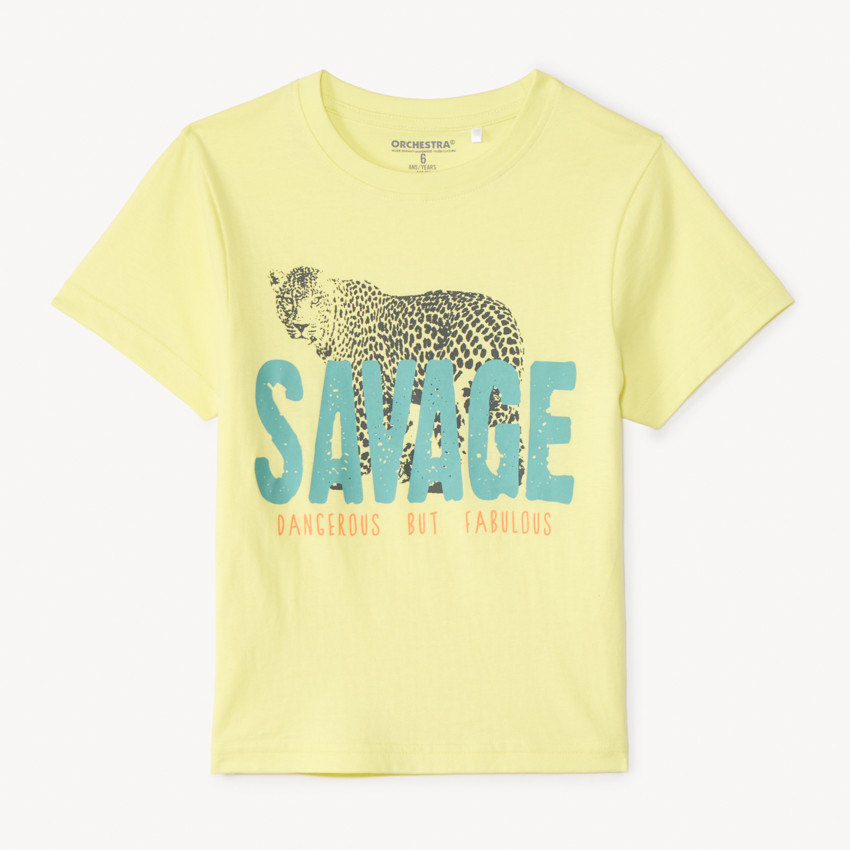 T-shirt manches courtes uni print fantaisie garçon 