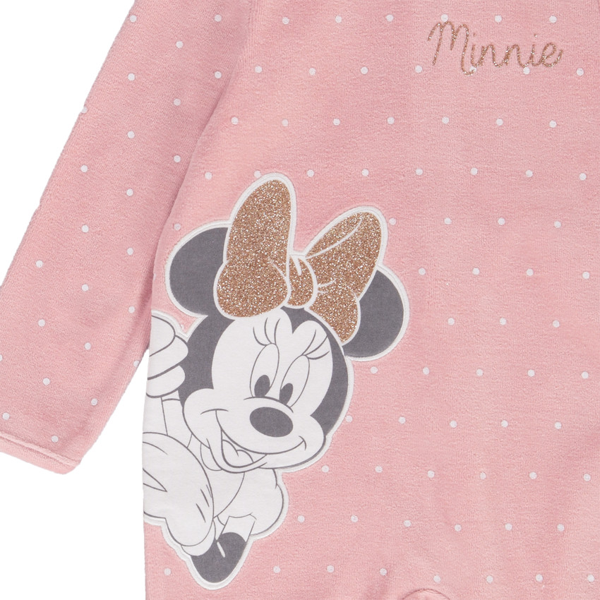 Dors-bien en velours à pois print Minnie Disney pour bébé fille 