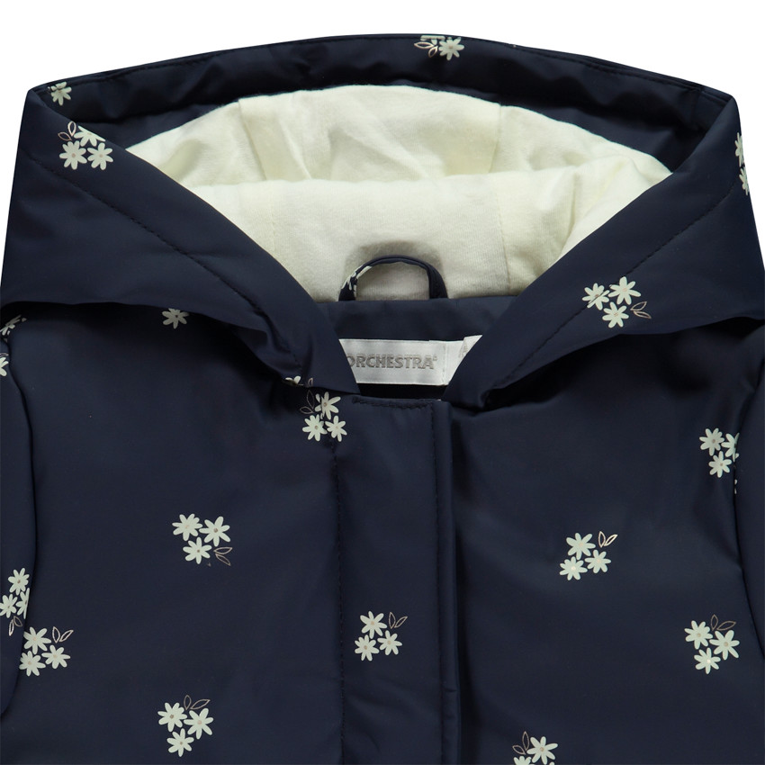 Parka gomme doublée imprimé fleurs pour fille 