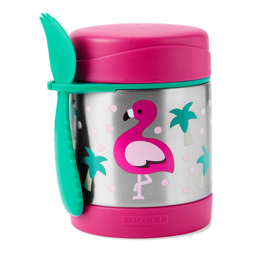 Lunchbox thermos repas + fourchette - Flamant rose 