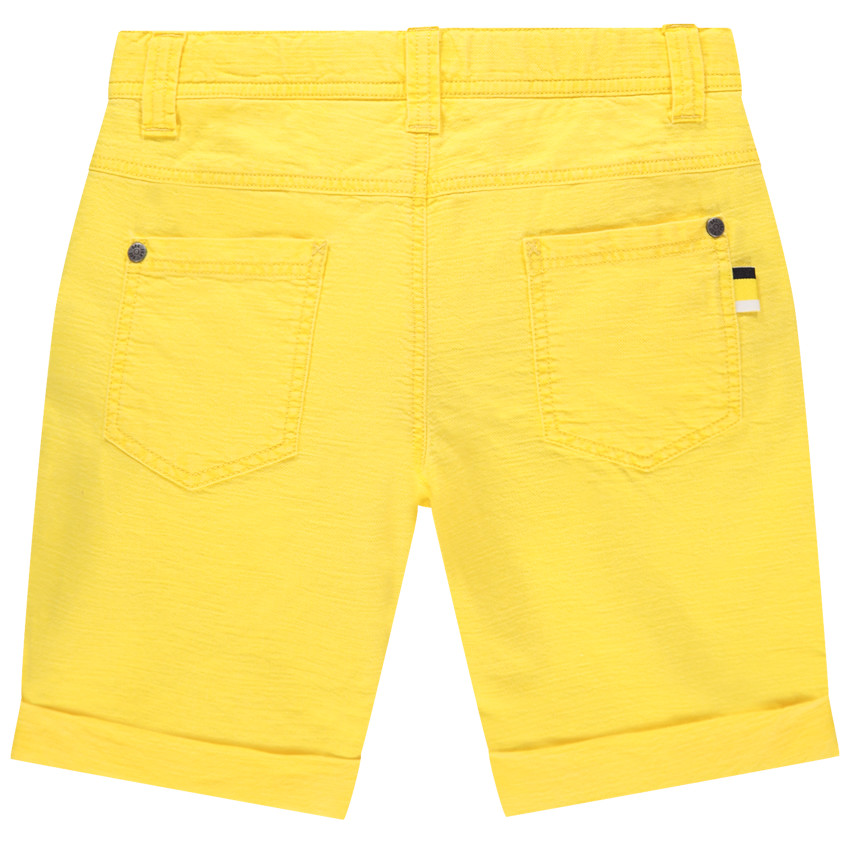 Short en toile jaune à poches italiennes pour enfant garçon 