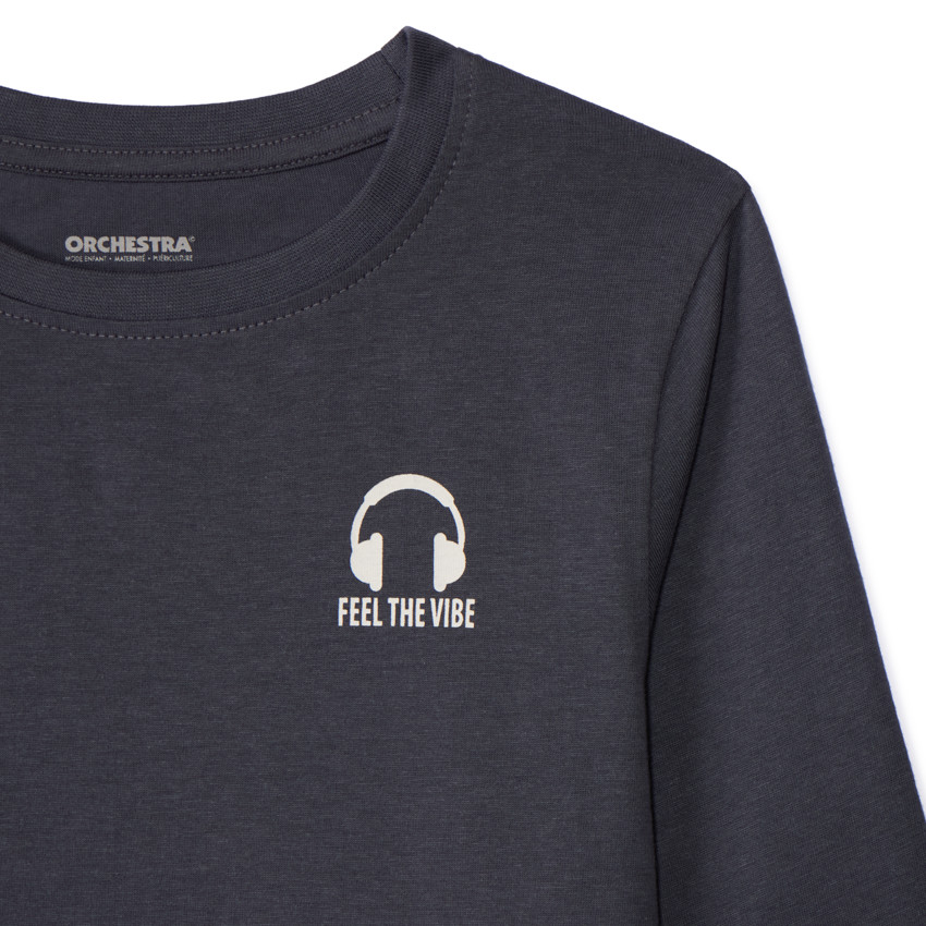 Set van 3 longsleeve T-shirts effen voor jongens 