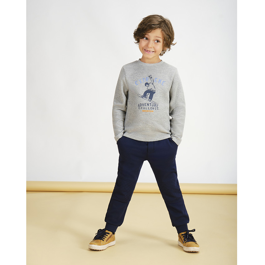 T-shirt manches longues en jersey fantaisie print et broderies pour garçon 