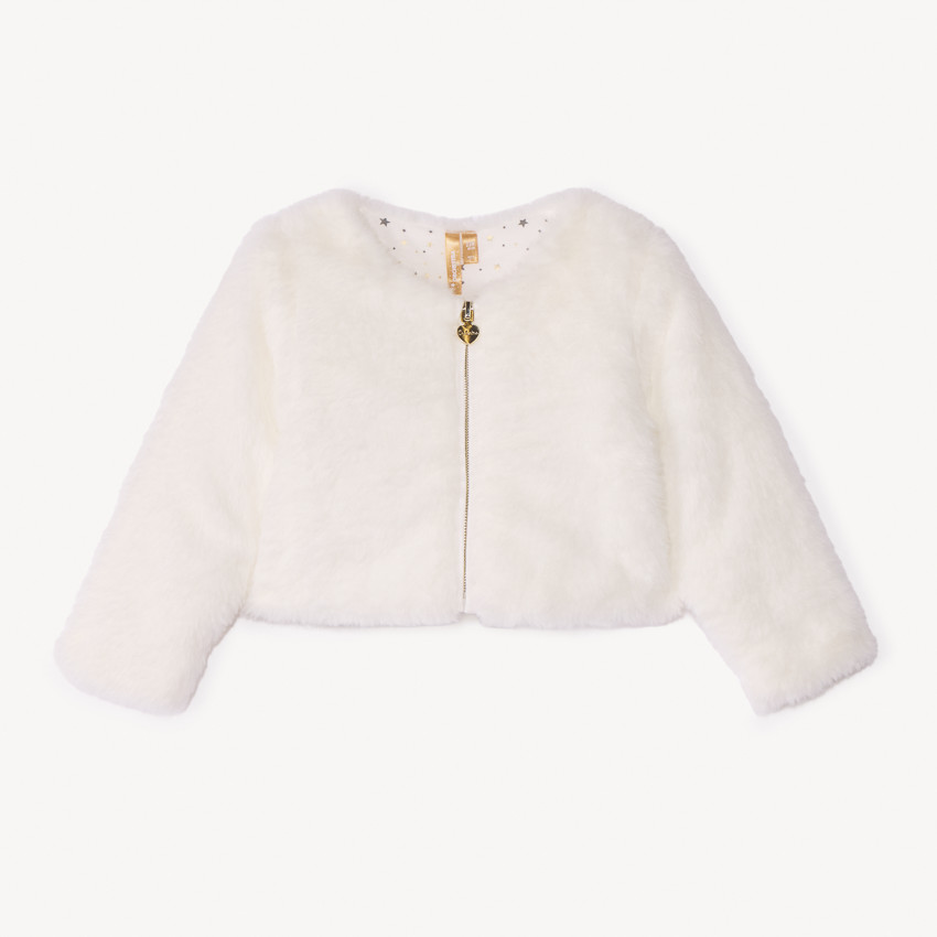 Vest met ritssluiting in faux fur voor meisjes 