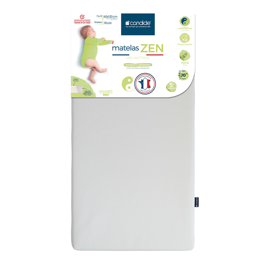 Matras Zen bamboo 60 x 120 x 11 cm - Wit 