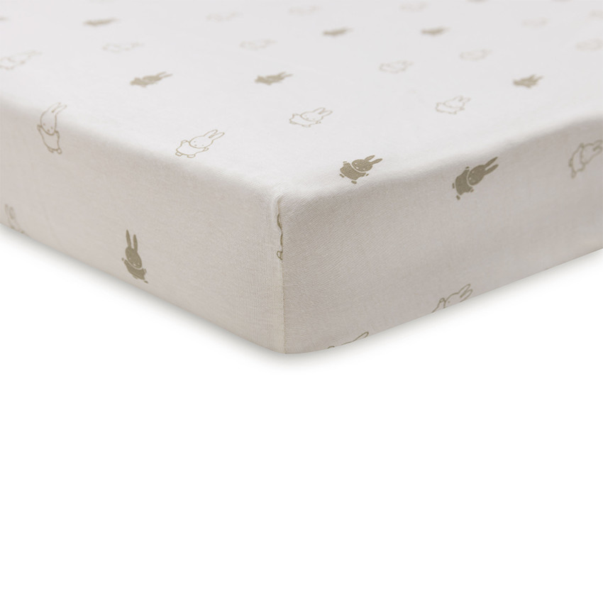 Drap housse en jersey 40/50 x 80/90 cm Happy Miffy olive green 