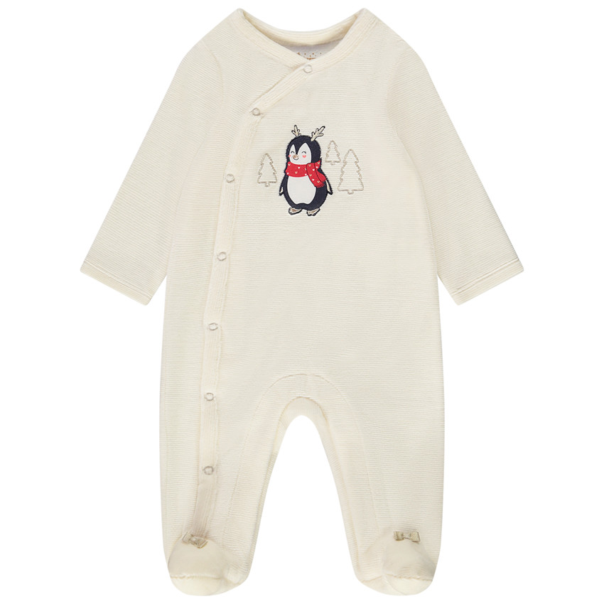 Pyjama in fluweel met fantasieprint voor baby meisjes 