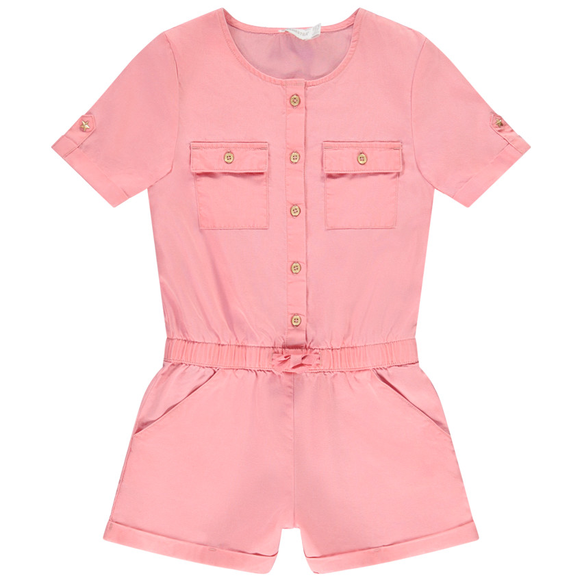 Fluïde combishort met zakken voor meisjes 