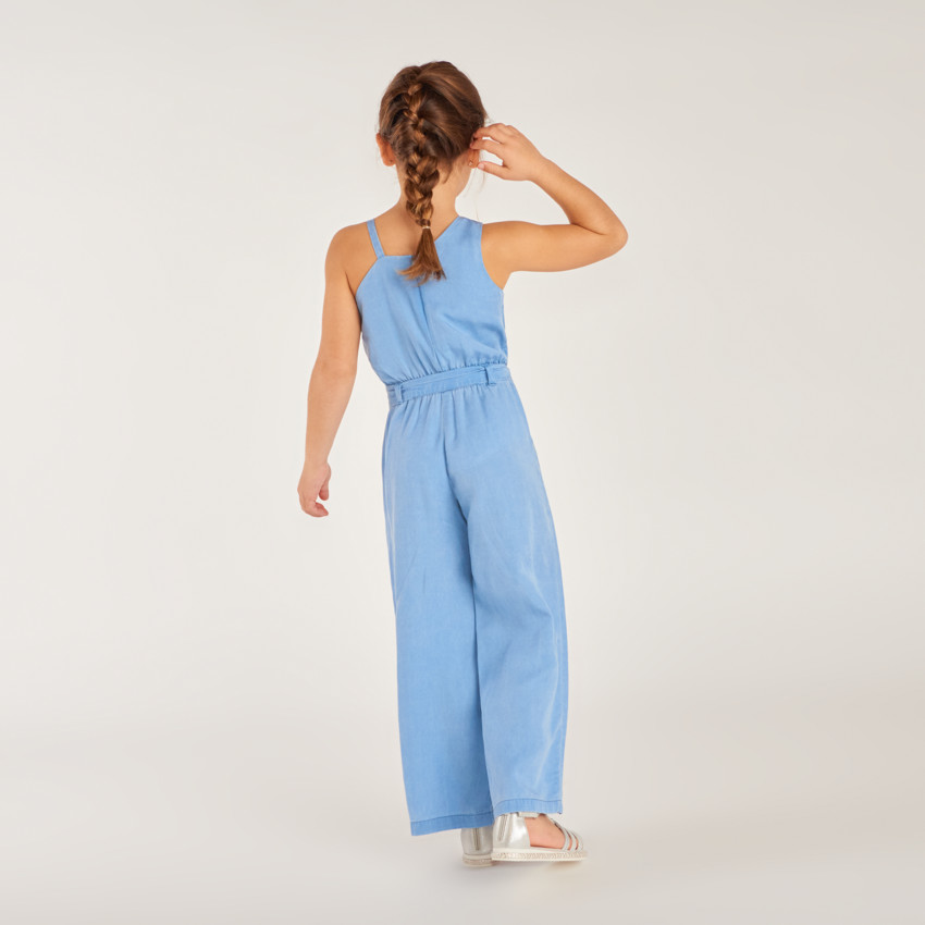 Combinaison longue manches asymétriques unie fille 
