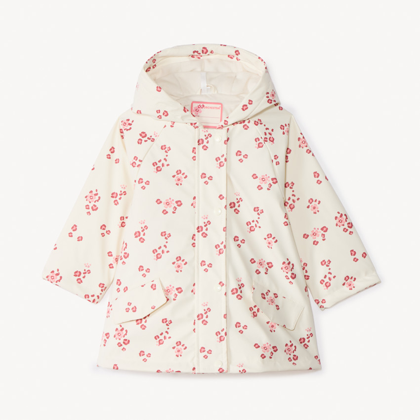 Gummed parka met sherpa voering en bloemenprint voor meisjes baby 
