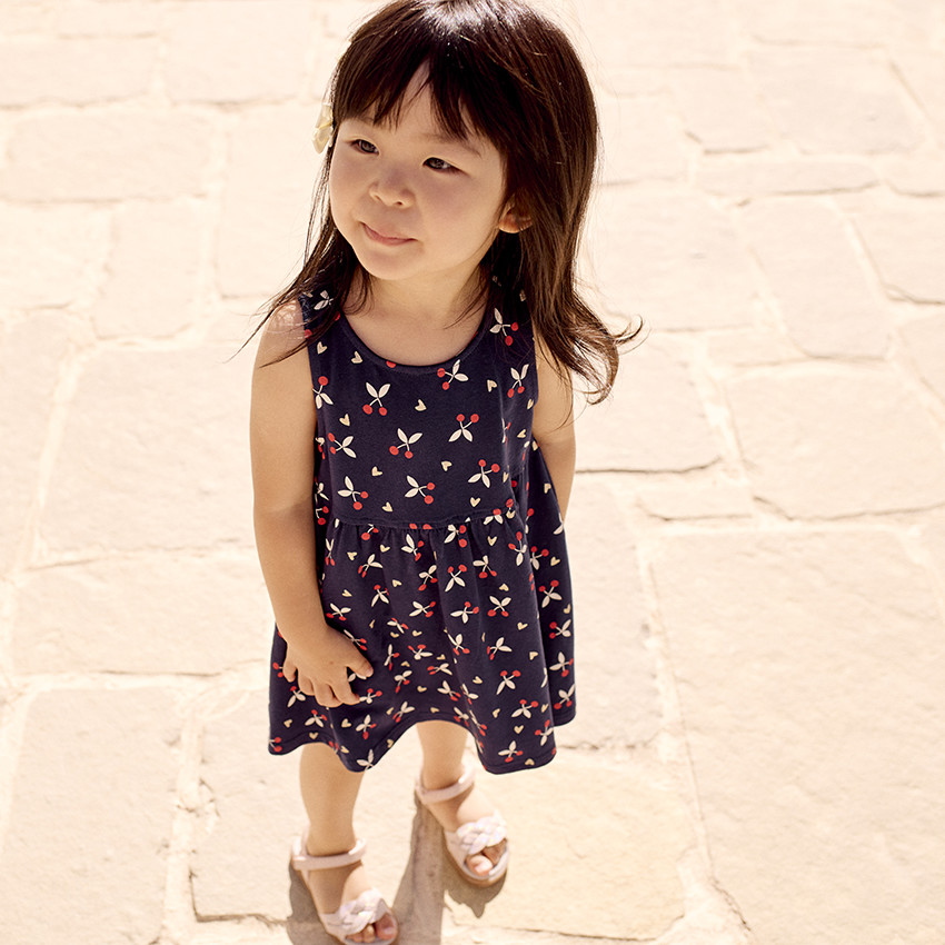 Zonder mouwen jurk met fantasieprint voor babymeisjes 