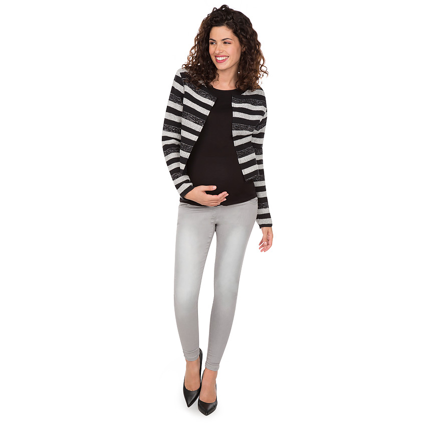 Jeans en molleton effet used à bandeau haut 