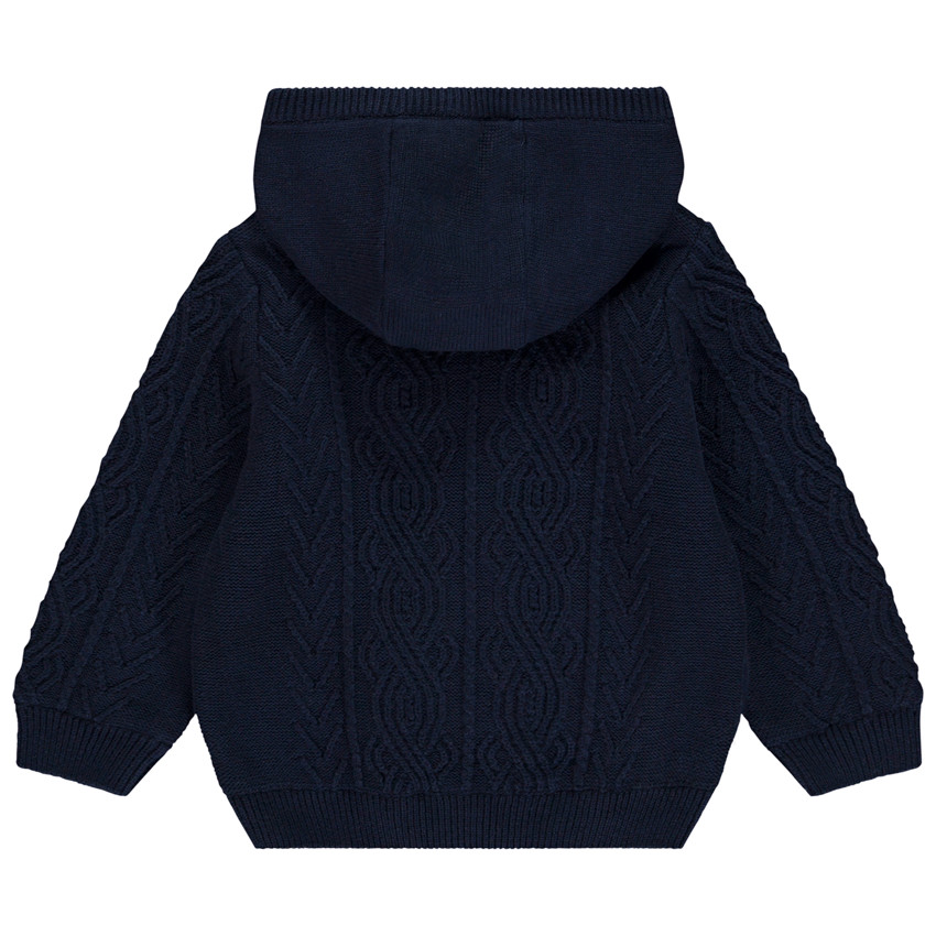 Vest in gebreid uni fantasie torsadé voor jongen 