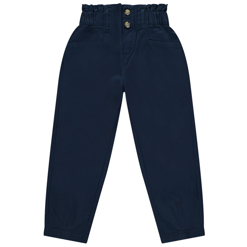 Pantalon en toile taille haute pour fille 