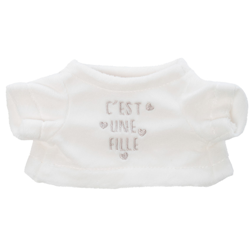 Habillage pour peluche annonce de naissance "c'est une fille" 