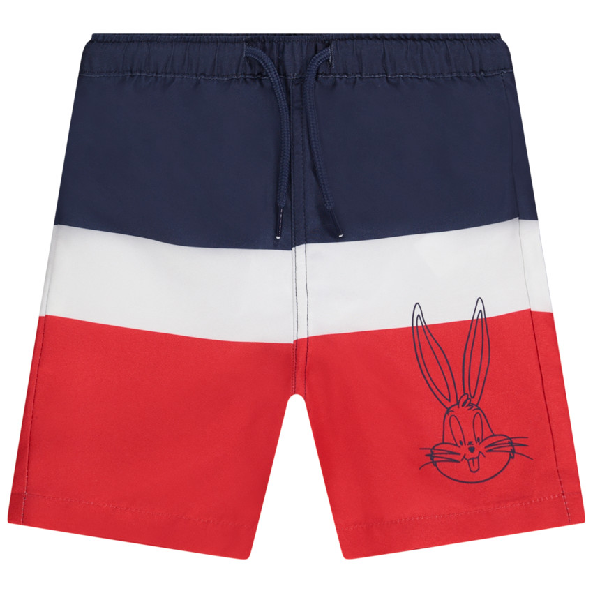 Korte zwemshort in microvezel met colour block effect print van Bugs Bunny Looney Tunes voor babyjongen 