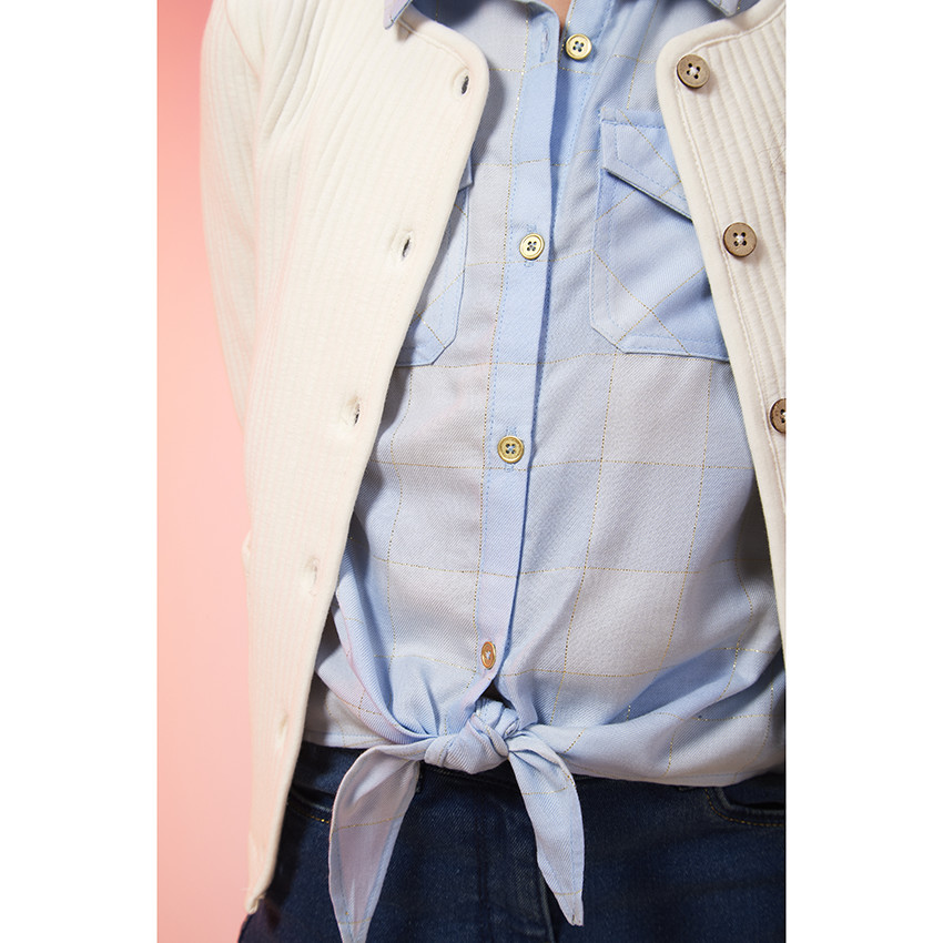 Chemise manches longues à carreaux en lyocell pour fille 