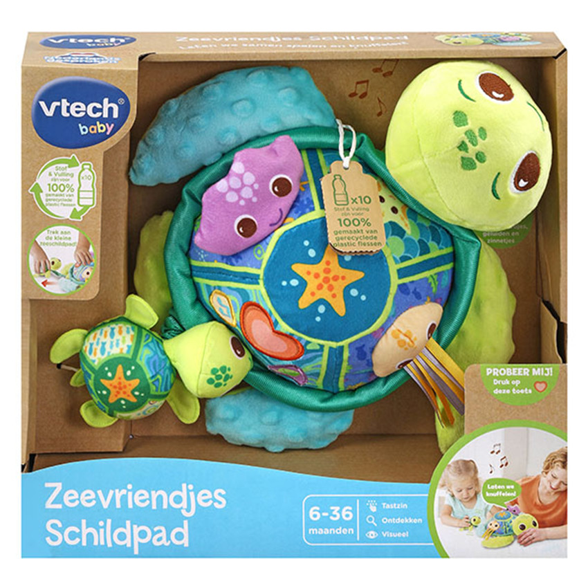 Peluche Juju maman tortue éveil des sens NL 