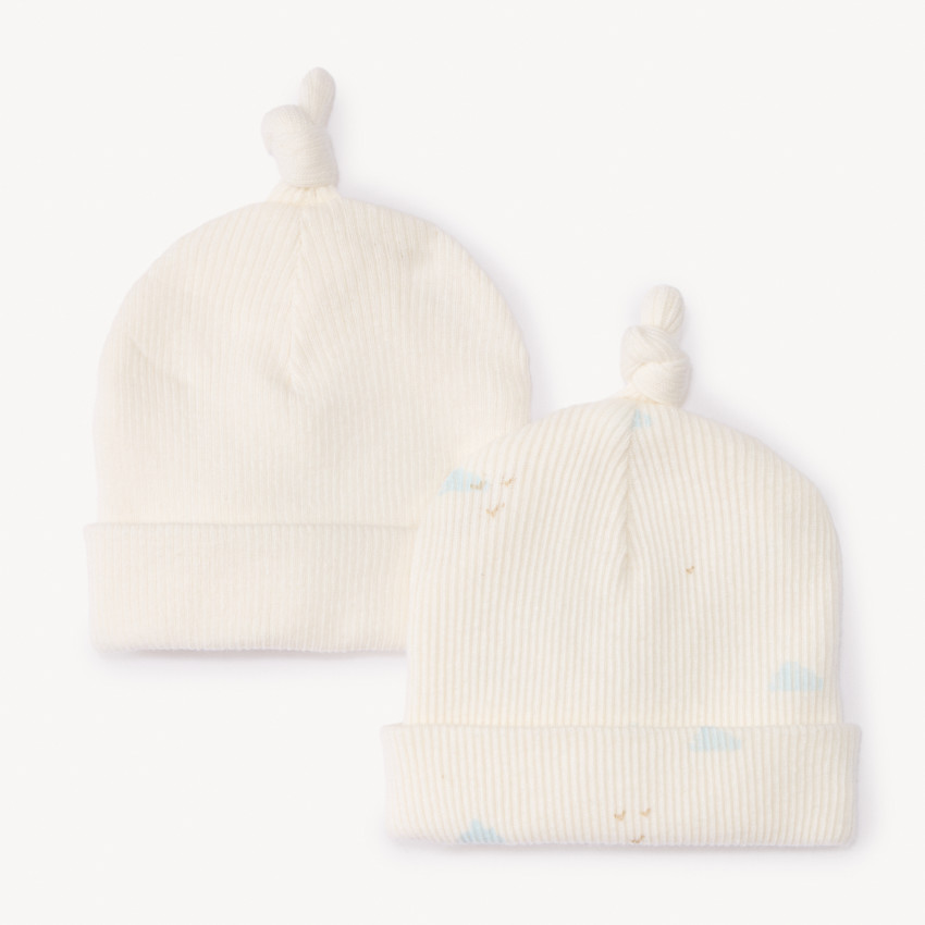 Lot de 2 bonnets de naissance nuages pour bébé prématuré 